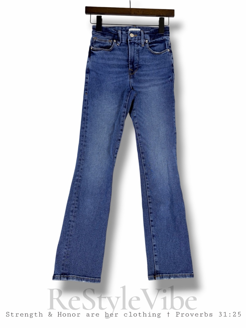 GOOD AMERICAN Women’s Size 0/25 Denim Jeans High Rise Stretch Style Fit